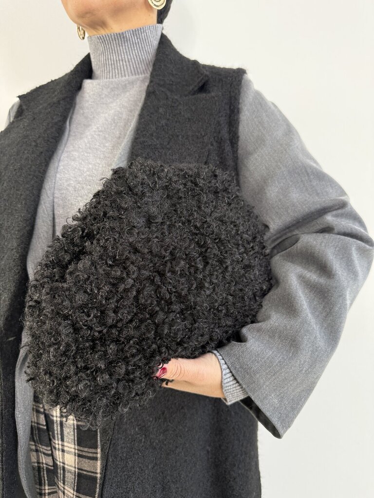 Bag clutch nero riccio 