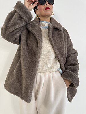 Cappottino midi nocciola eco fur