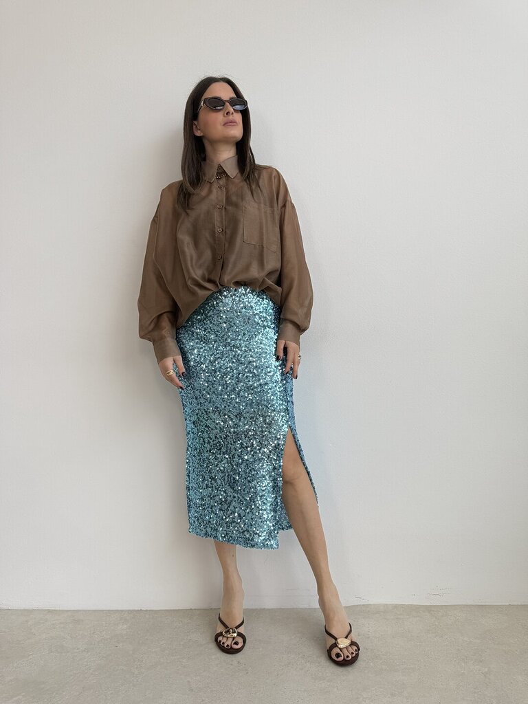 Longuette paillettes - Celeste 