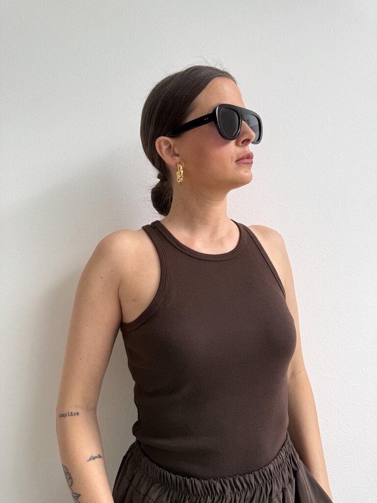 Canotta Lisa costa - Marrone 