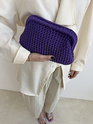 Clutch intreccio viola
