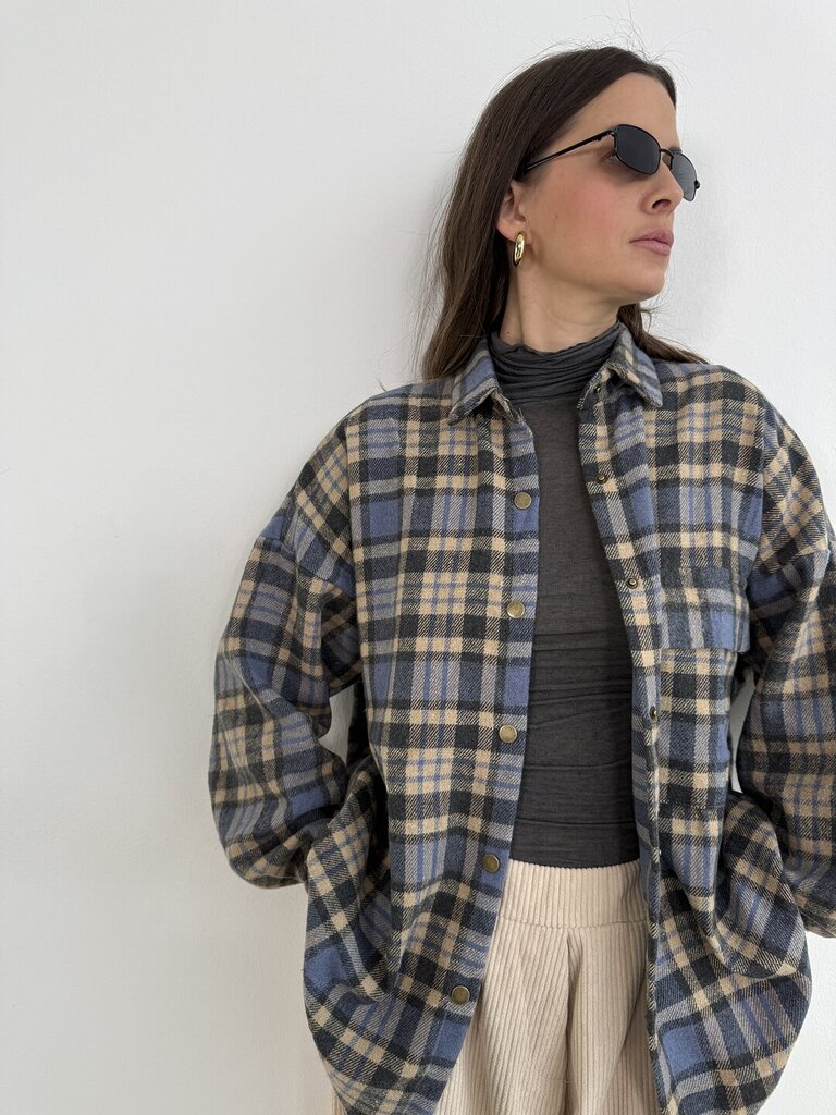 Camicia scacco Lisa - Celeste 