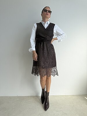 Gilet Asymmetric pizzo