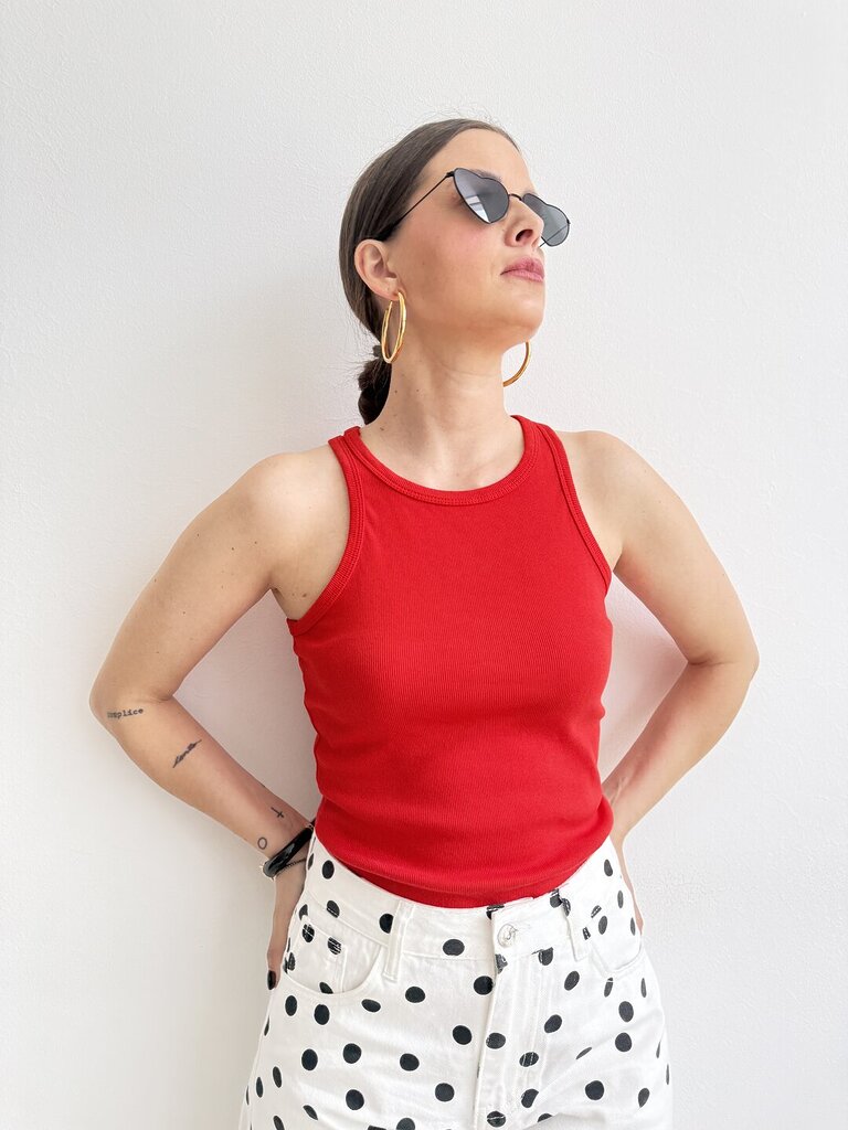 Canotta Lisa costa - Rosso 
