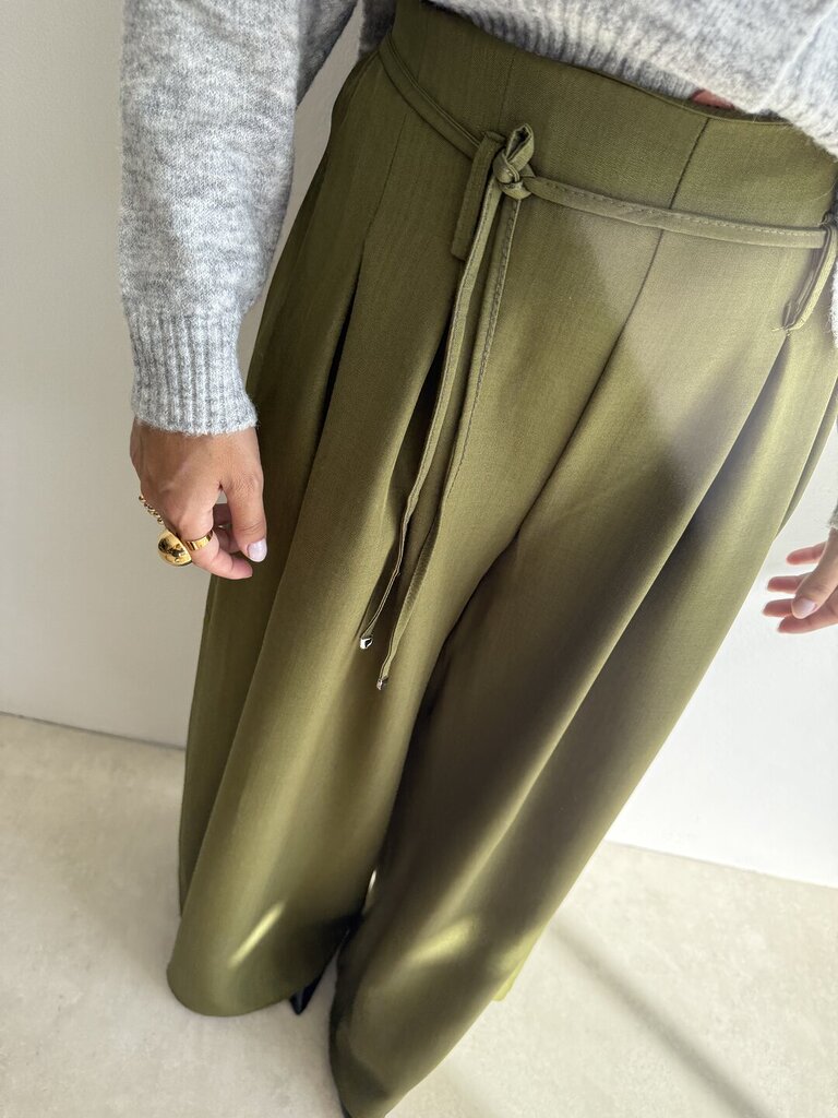 Pantalone largo CAMILLA - verde acido 