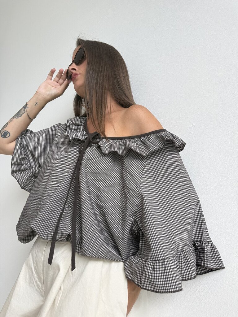 Camicia vichy rouches 