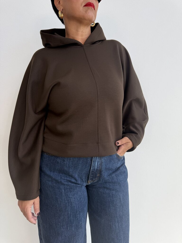 Felpa Milano cappuccio + 𝚌𝚘𝚕𝚘𝚛𝚒 - cioccolato 