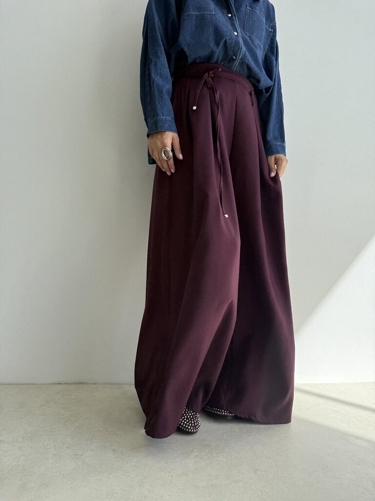 Pantalone largo CAMILLA - Bordeaux 