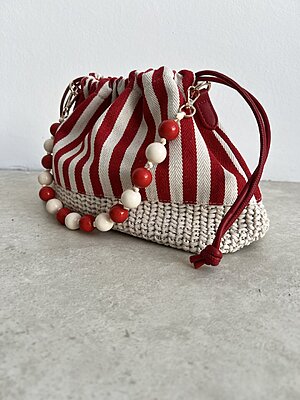 Bag Balls Stripe RedCream