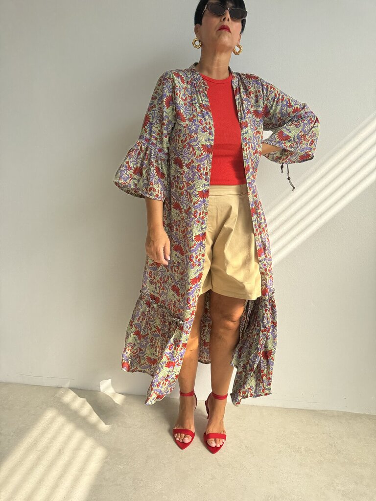 Kimono chemisier paisley - verde mela 