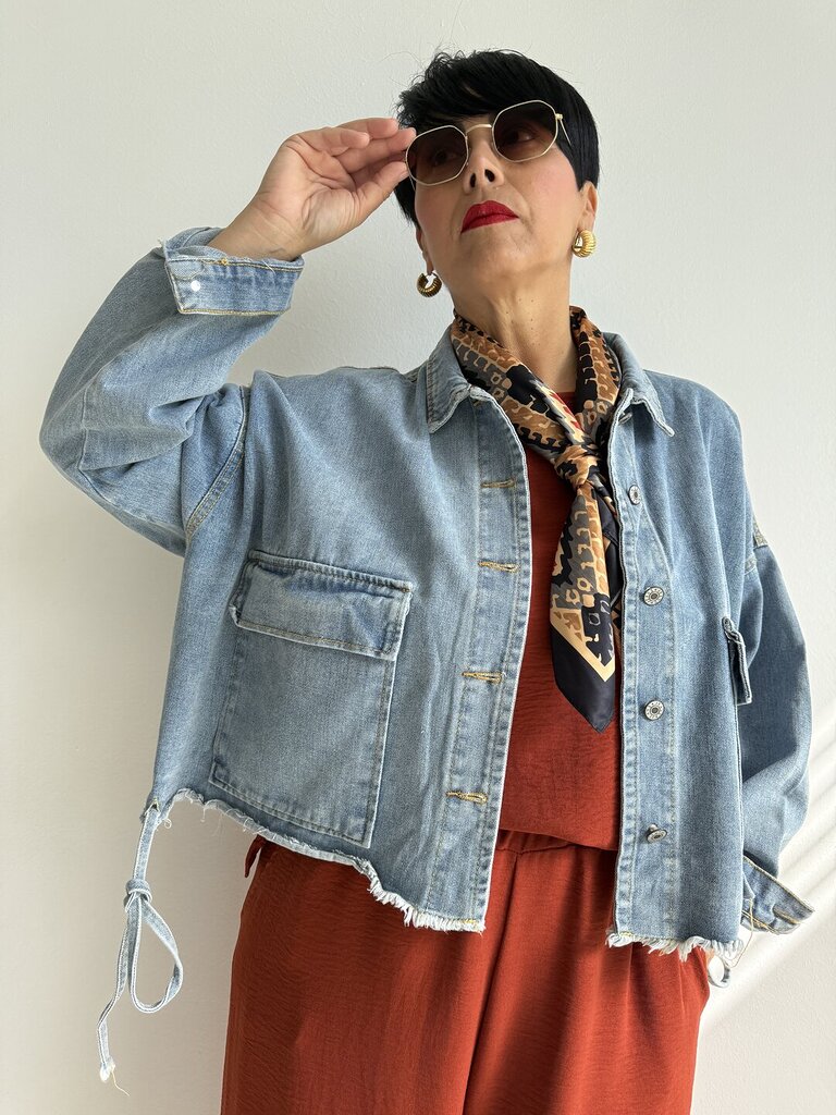 Giubbetto crop denim 