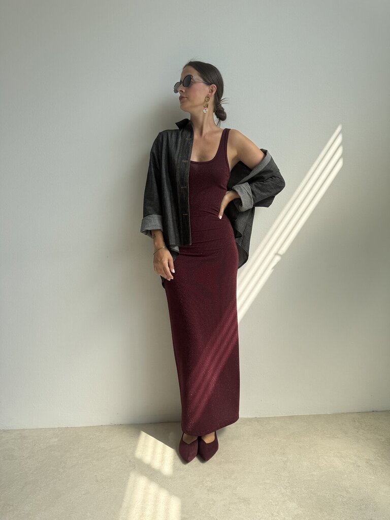 Abito Samy lurex - Bordeaux 