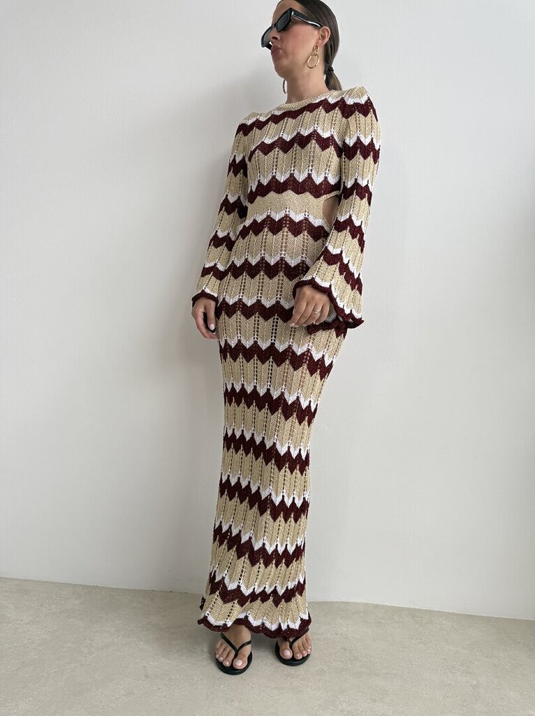 Abito sirena lurex - Bordeaux 