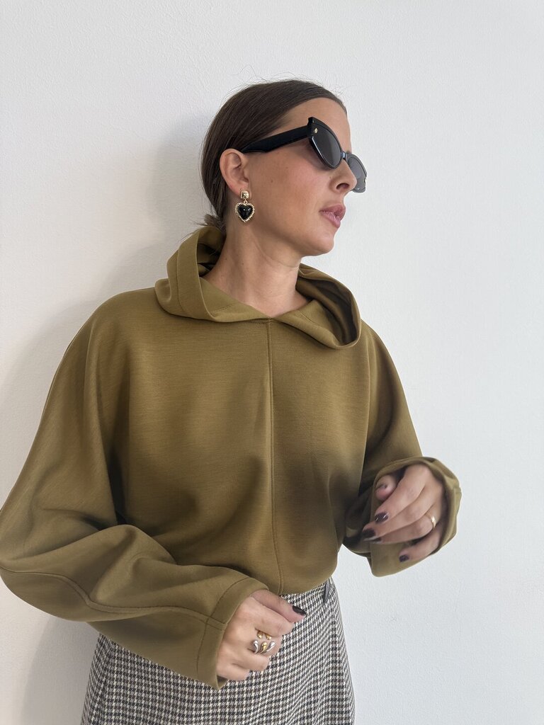 Felpa Milano cappuccio + 𝚌𝚘𝚕𝚘𝚛𝚒 - verde acido 