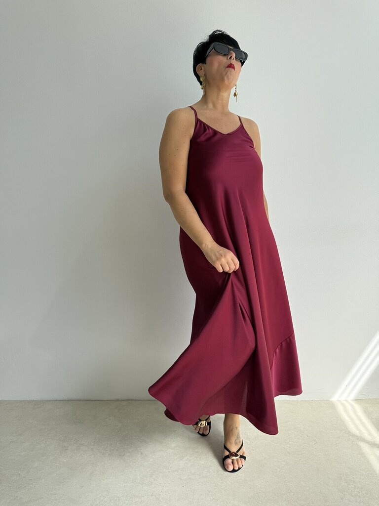 Abito Ludmilla satin - Bordeaux 