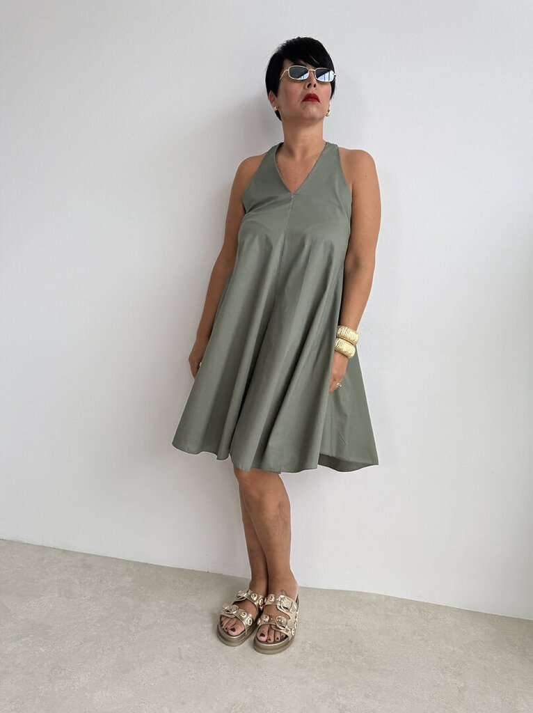 Abito CALIFORNIA scollo america - verde militare 
