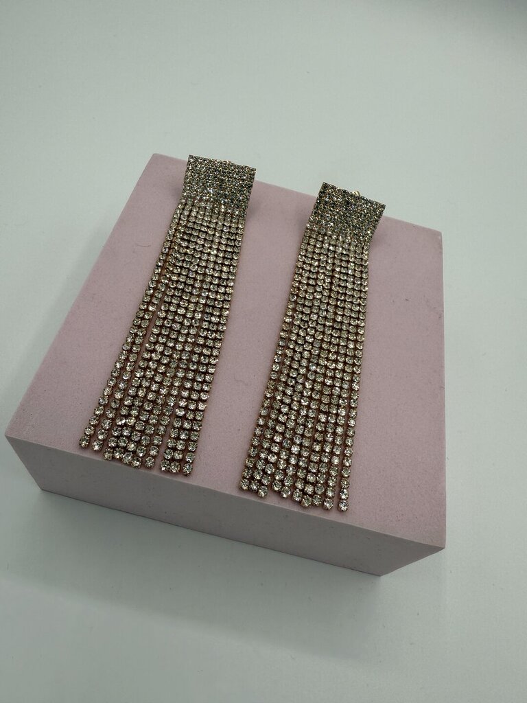 Orecchino fili strass 