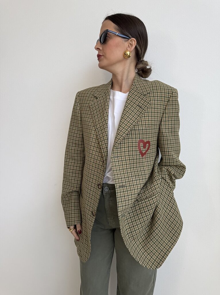 Blazer Vintage VichyGreen CUORI 