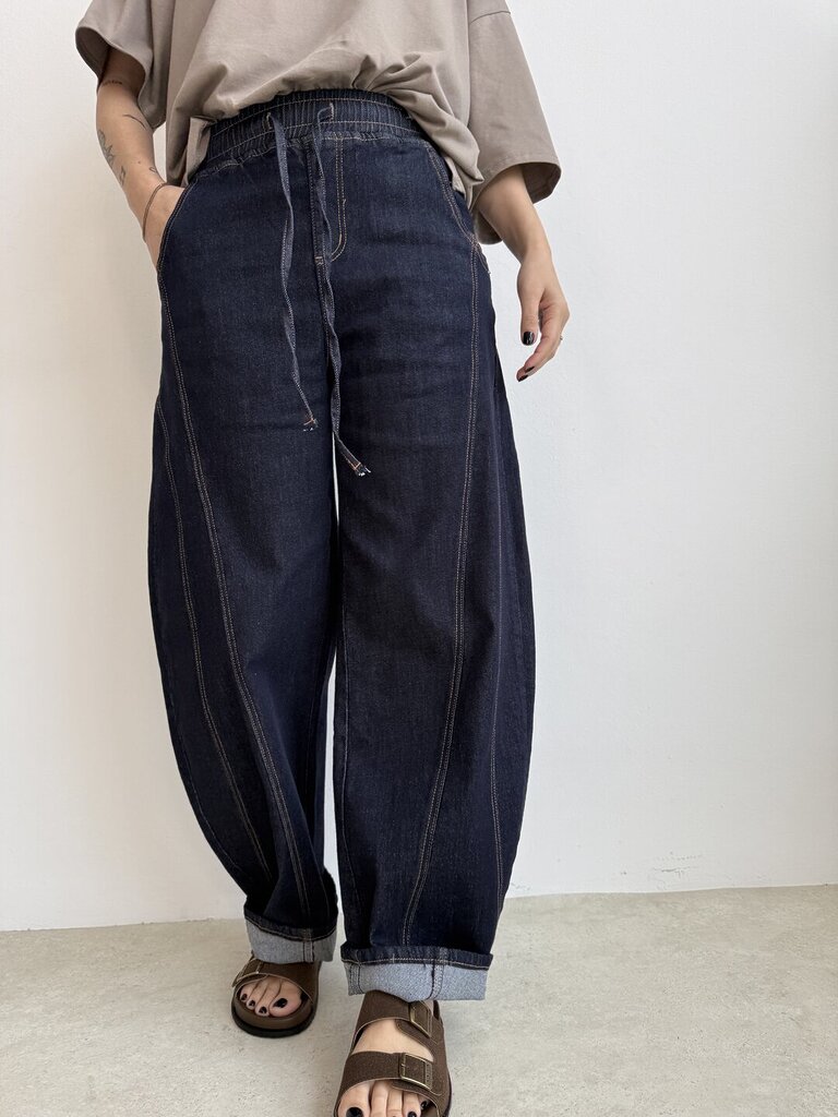 Jeans ballon dark denim 