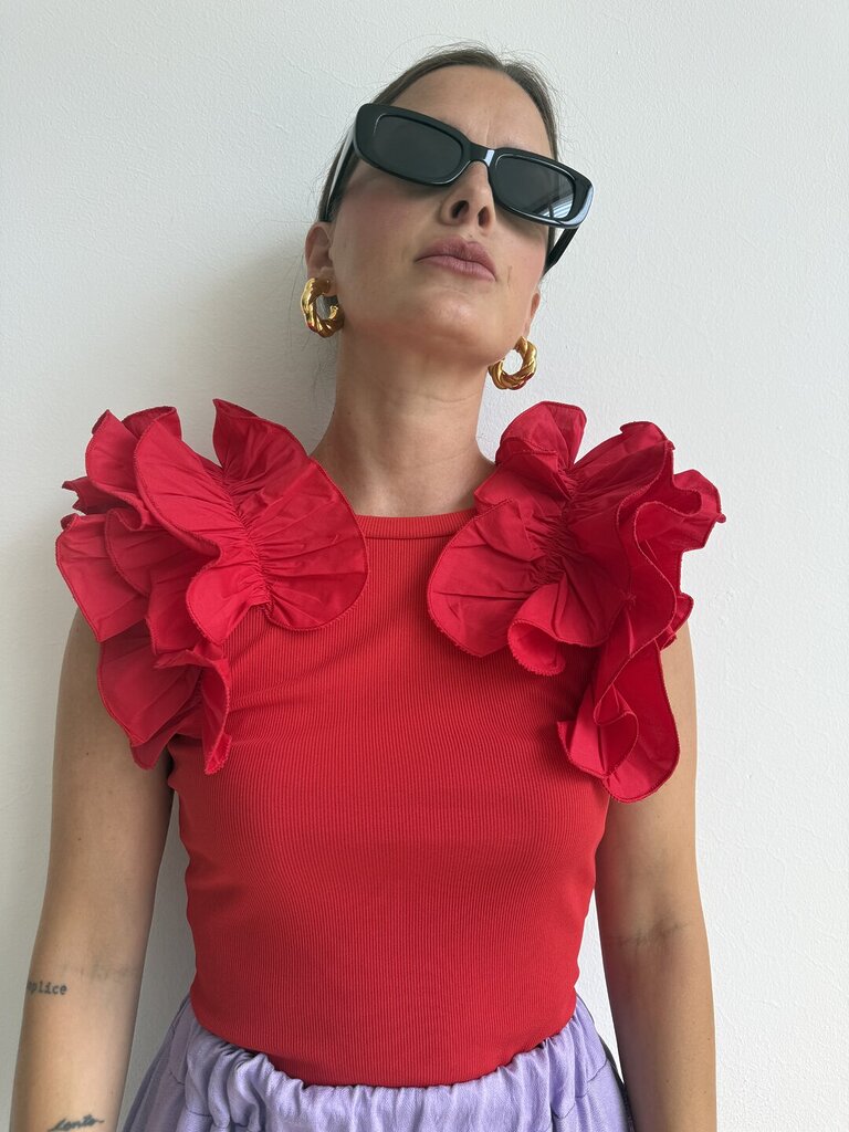 Top costina FrùFrù - Rosso 