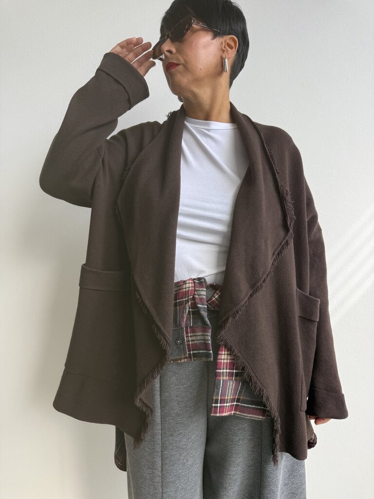 Cardigan Frangette - cioccolato 