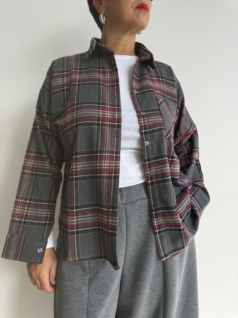 Camicia Lorella flanella - Bordeaux 