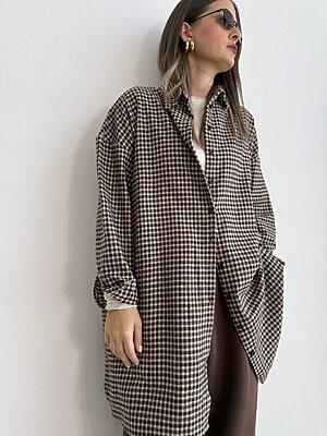 Camicia vichy black brown nut -  -