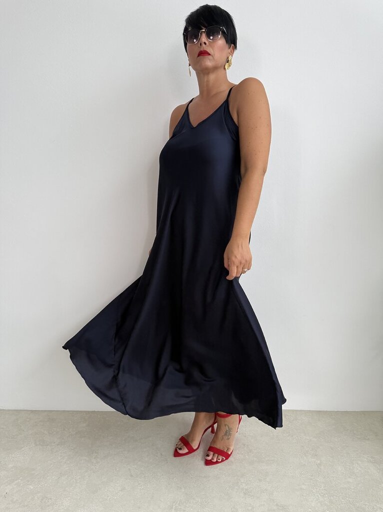 Abito satin POSITANO - Blu 