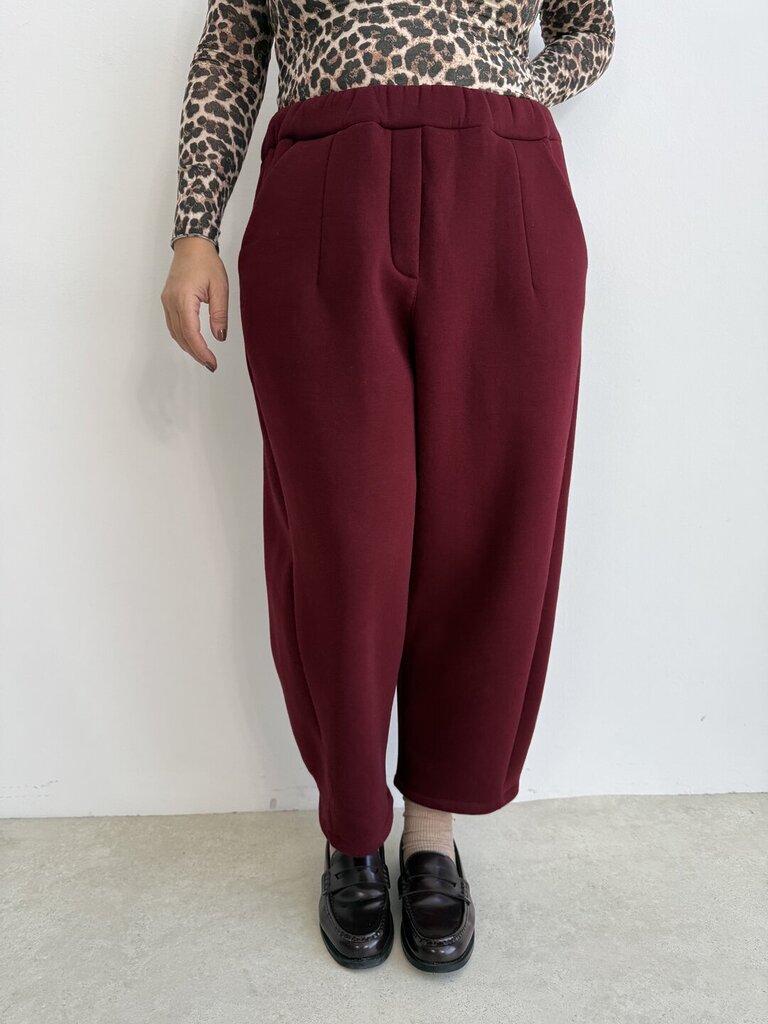 Panta sporty ovetto felpato - Bordeaux 