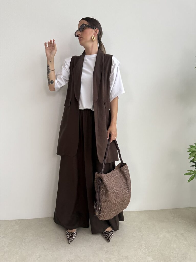 Set Gilet Panta CAPRI - cioccolato 