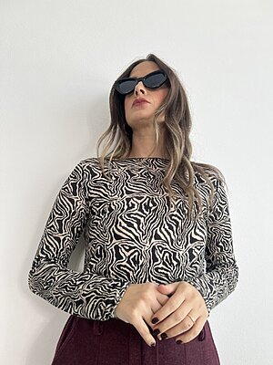 Maglia zebra cachemire