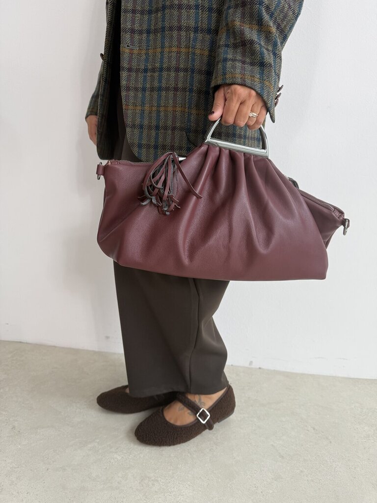 Bag Nuvola nappina frange bordeaux 