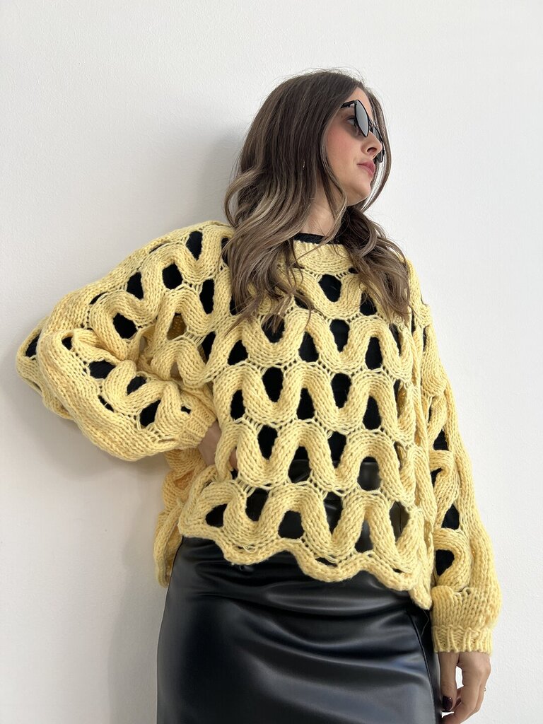 Pull traforo SIDNEY - Giallo 