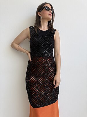 Gilet crochet mattonella