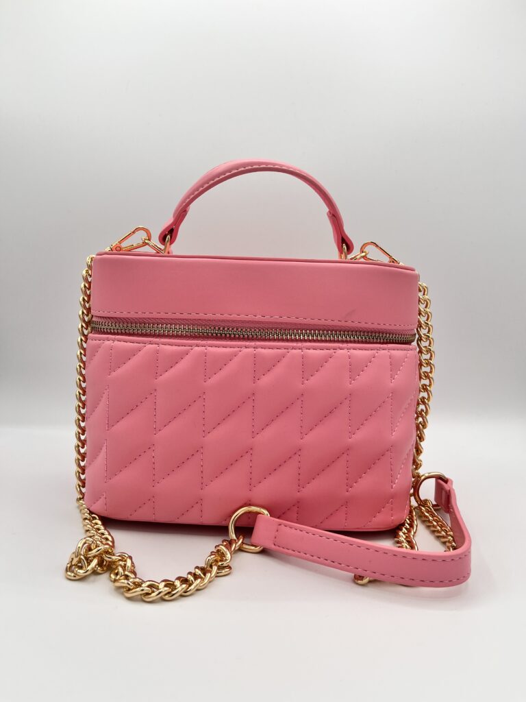 Bag bauletto rosa con tracolla 