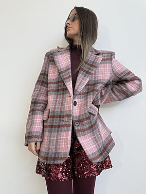 Giacca check pink