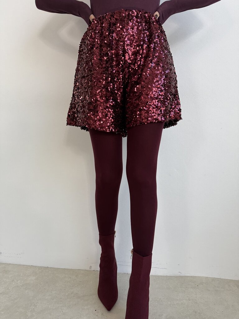 Shortpanta Paillettes - Bordeaux 