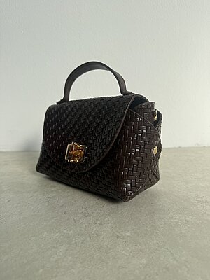 Bag Polly intreccio coffee