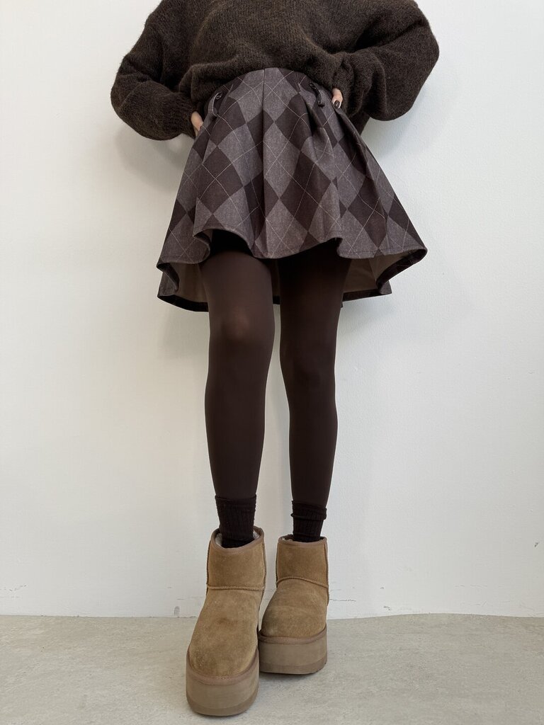 Mini gonna rombi - Marrone 