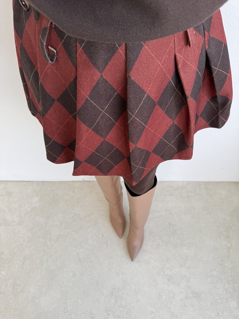 Mini gonna rombi - ruggine 