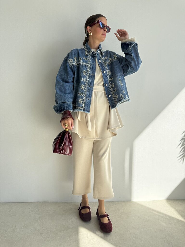 Giacca denim RICAMO - denim blue 