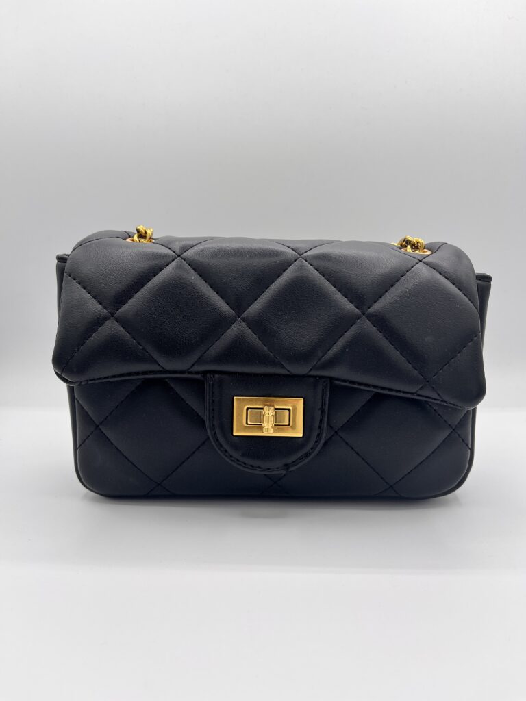 Mini pochette trapunto nero 