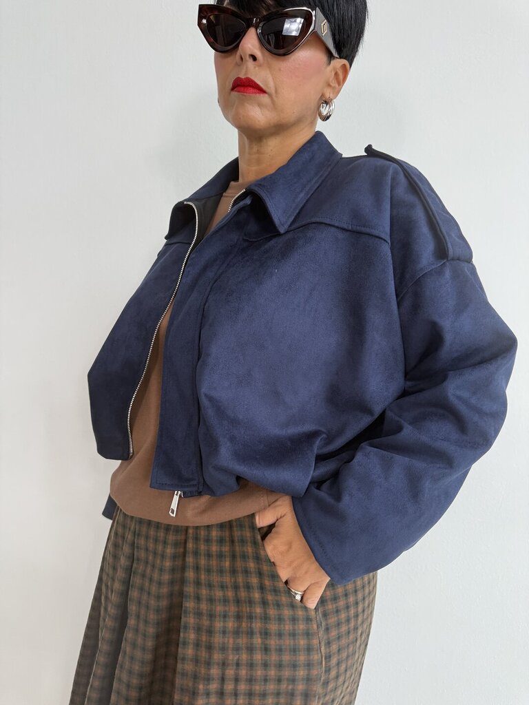 Giacca bomber suede Francis - Blu 
