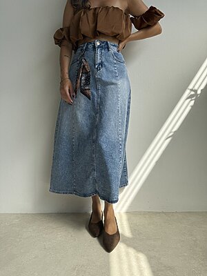 Gonna campana denim
