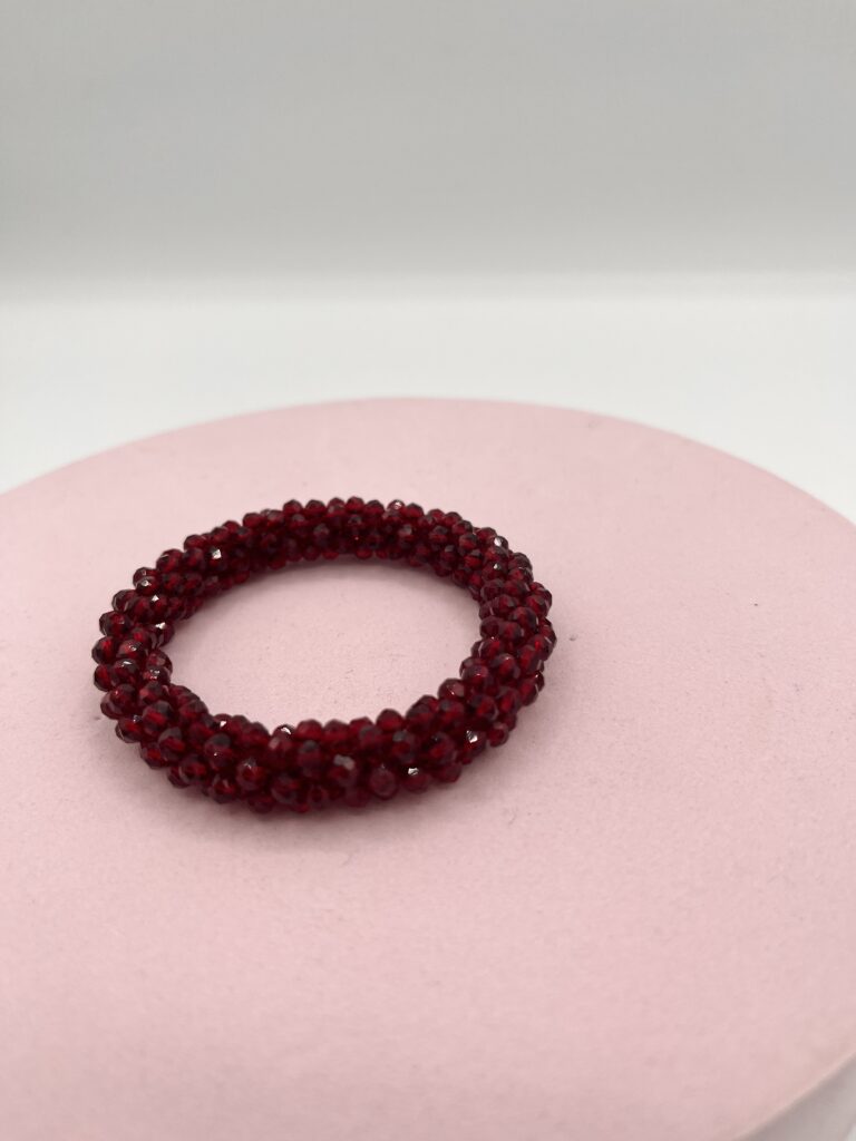 Bracciale elastico microperline bordeaux 