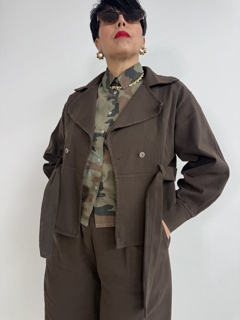 Set Giacca Maya denim - Marrone 