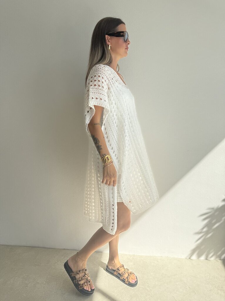 Dress over traforato - Bianco 