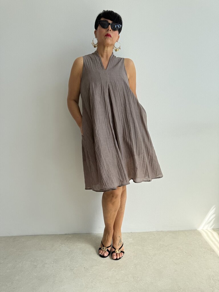 Abito Dora trapezio - fango 