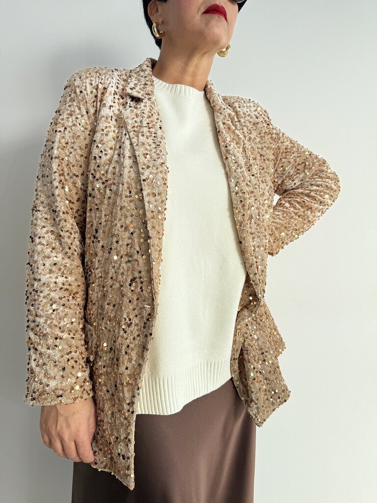 Giacca Glam paillettes - Beige 