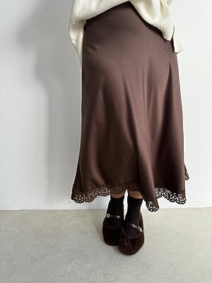 Longuette pizzo satin